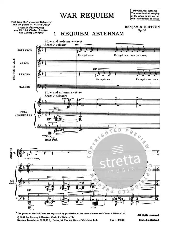B. Britten: War Requiem op. 66, 3GesKGchOrch (KA) (1)