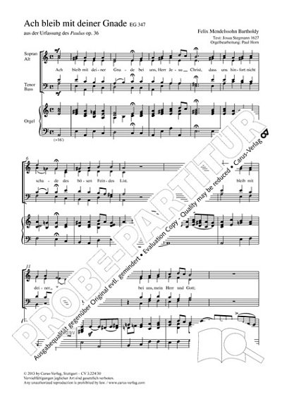 DL: F. Mendelssohn Barth: Ach bleib mit deiner G, GchOrg (Pa