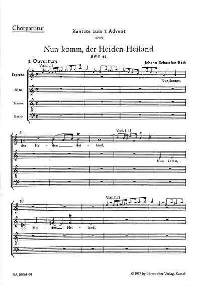 J.S. Bach: Nun komm, der Heiden Heiland BWV 61, GCh4 (Chpa)