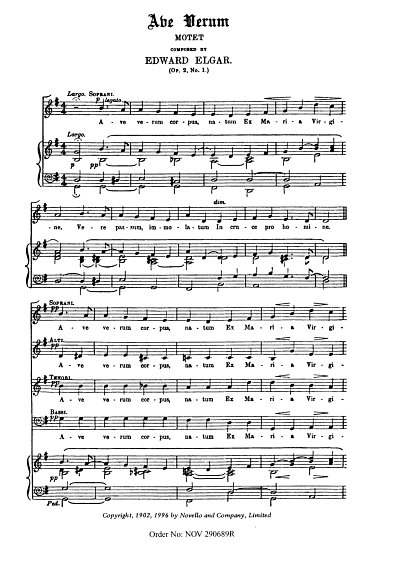 E. Elgar: Ave Verum Op.2 No.1 (New Engraving), GchOrg (Chpa)