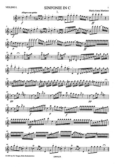 M. von Martines: Sinfonie in C-Dur, Kamo (Vl1)