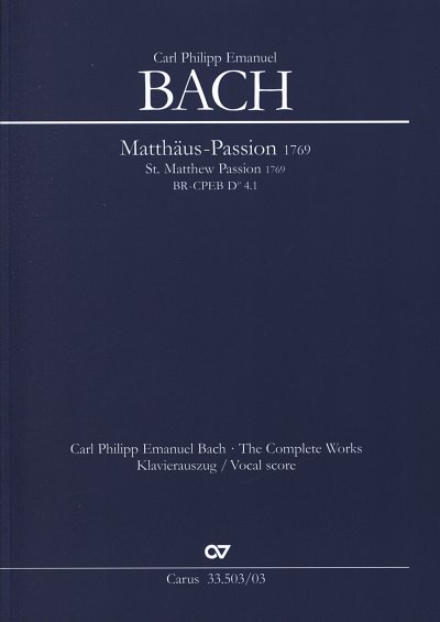 C.P.E. Bach: Matthaeuspassion, 5GsGch4OrBc (KA)