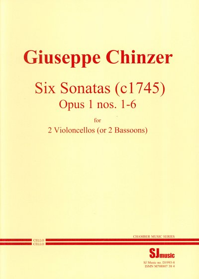 Chinzer Giuseppe: 6 Sonatas Op 1 Nr 1-6