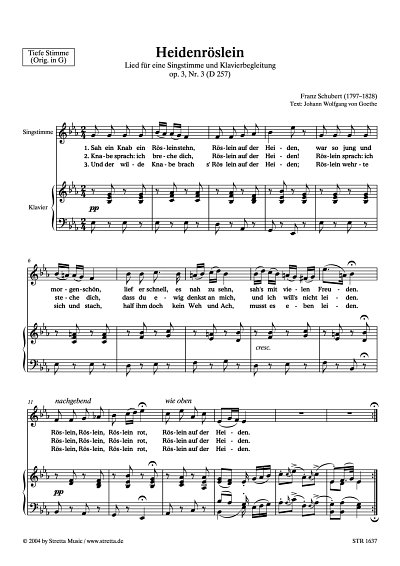 DL: F. Schubert: Heidenroeslein Lied, op. 3, Nr. 3