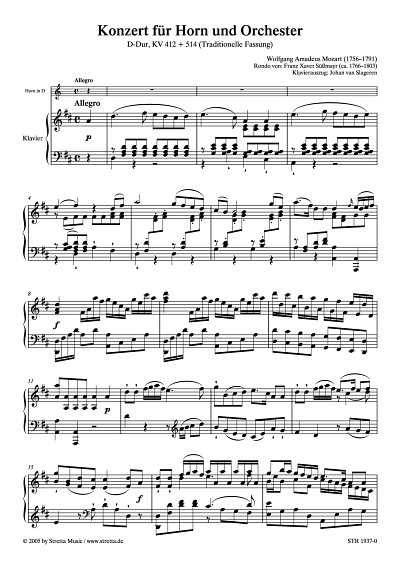 DL: W.A. Mozart: Konzert fuer Horn und Orchester D-Dur, KV 4
