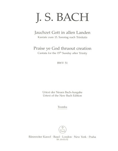 J.S. Bach: Jauchzet Gott in allen Landen BWV 51 (Trp)