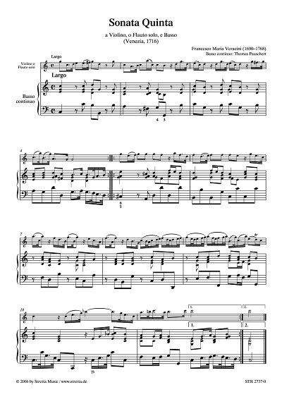 DL: F.M. Veracini: Sonata Quinta a Violino, o Flauto solo, e