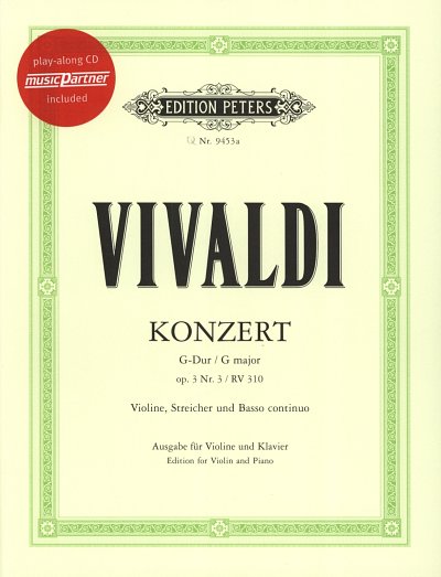 A. Vivaldi: Concerto G-Dur Op 3/3 Rv 310 Pv 96 F 173 T 408 M