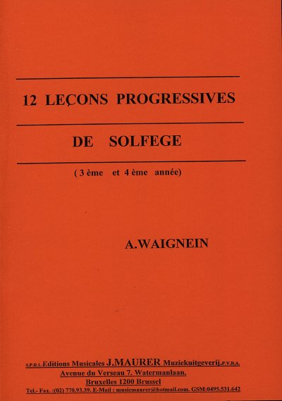 A. Waignein: 12 Leçons Progressives de Solfège (2 Clés) (Bu)