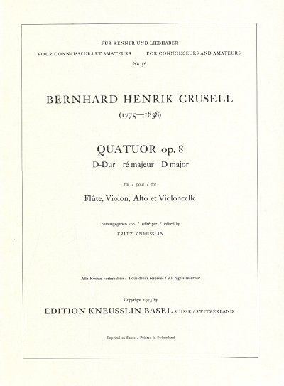 B.H. Crusell: Quartett D-Dur op. 8, FlVlVaVc (Stsatz)