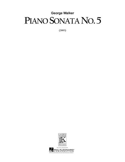 G. Walker: Piano Sonata No. 5, Klav