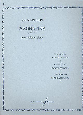 J. Martinon: 2E Sonatine Opus 19 Nø12, VlKlav (KlavpaSt)