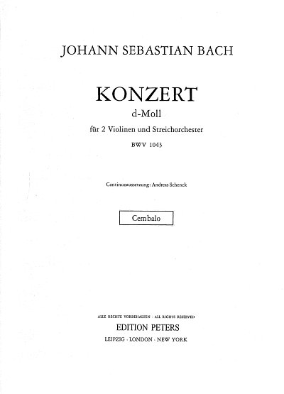 J.S. Bach: Konzert fuer zwei Violinen d-Moll, 2VlStrBC (Cemb