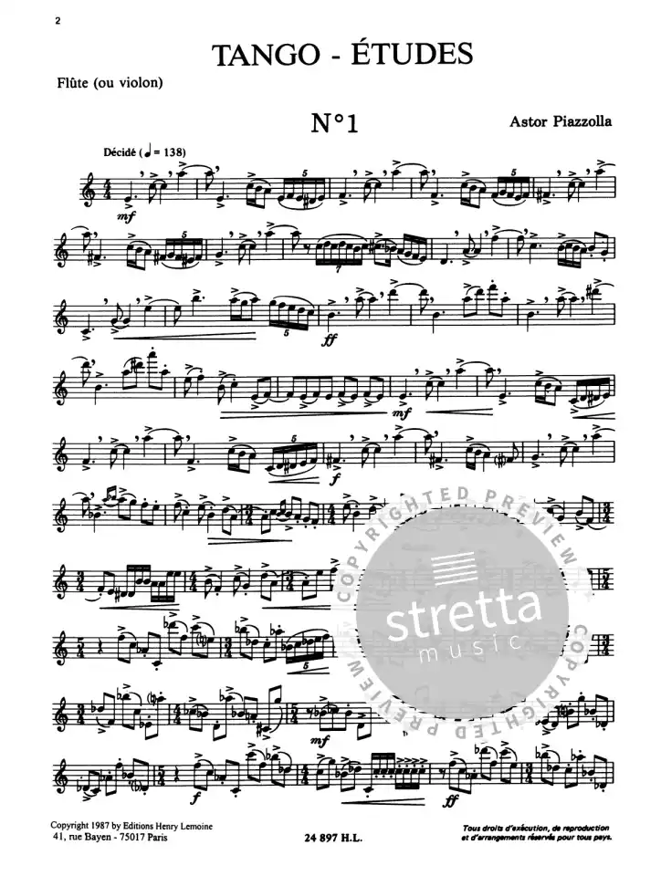 A. Piazzolla: Tango-Études, Fl/VL (1)
