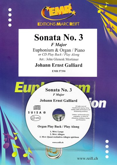 J.E. Galliard: Sonata No. 3, EuphKlav/Org (+CD)