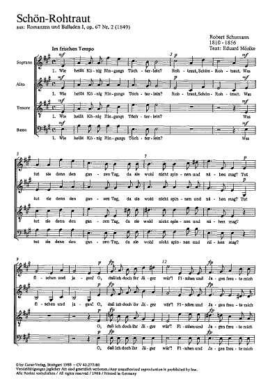 R. Schumann: Schoen-Rohtraut op. 67 Nr. 2; aus: Romanzen und