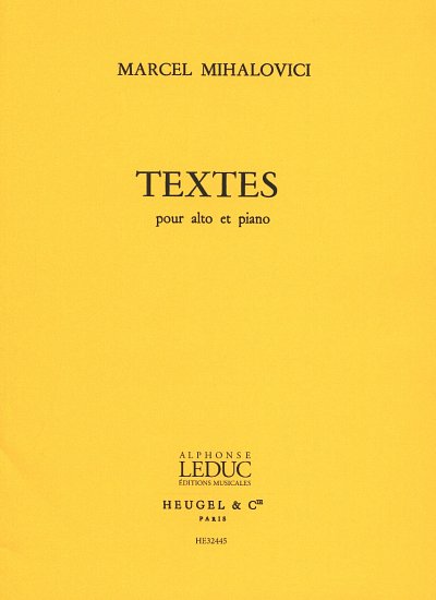 M. Mihalovici: Textes