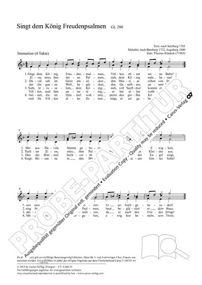 DL: T. Kladeck: Singt dem König Freudenpsalmen F-, ChOrg (Pa