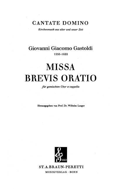 G.G. Gastoldi: Missa Brevis Oratio, GCh4 (Part.)