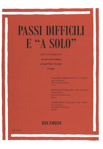 Passi Difficili E A Solo Da Opere Liriche Italiane