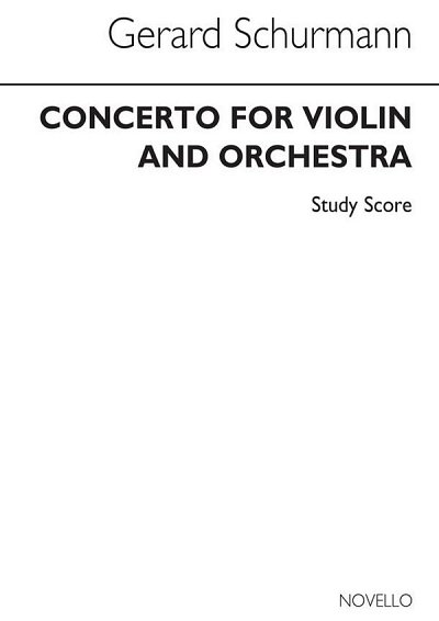 G. Schurmann: Concerto For Violin, VlOrch (Stp)