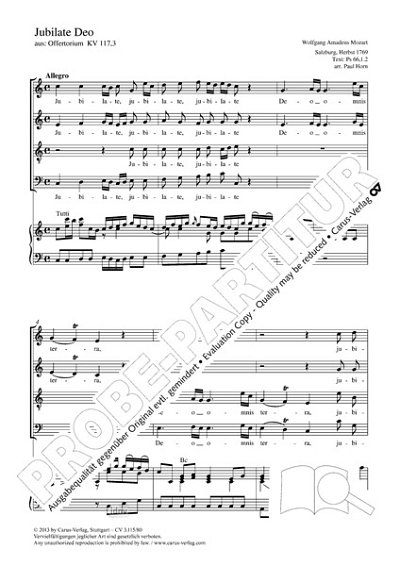 DL: W.A. Mozart: Jubilate Deo C-Dur KV 117,3 (17, GchOrg (Pa