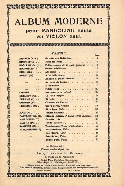 Album De Violon V5 , Viol