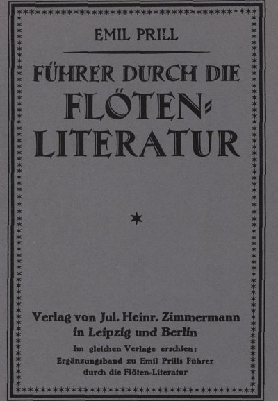 E. Prill: Führer durch die Flöten-Literatur, Fl (Bu)