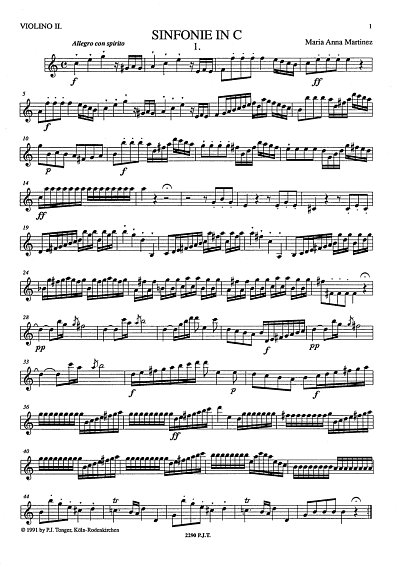 M. von Martines: Sinfonie in C-Dur, Kamo (Vl2)