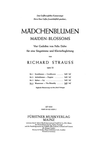 R. Strauss: Wasserrose, GesKlav
