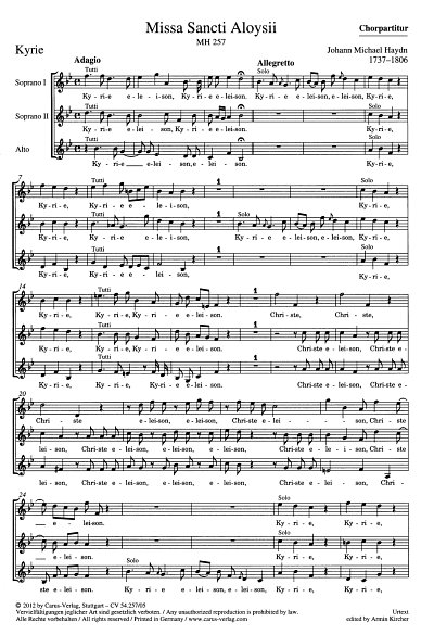 AQ: M. Haydn: Missa Sancti Aloysii MH 257, FCh2VlBC (B-Ware)