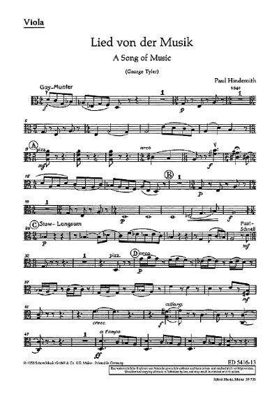 DL: P. Hindemith: Lied von der Musik (Vla)