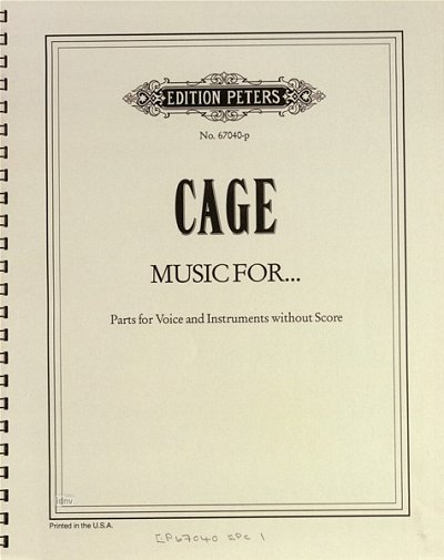 AQ: J. Cage: Music For (B-Ware)