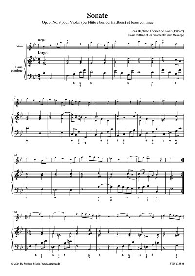 DL: J.-B. Loeillet: Sonate B-Dur op. 3, Nr. 9