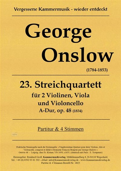 G. Onslow: Quartett 23 A-Dur Op 48