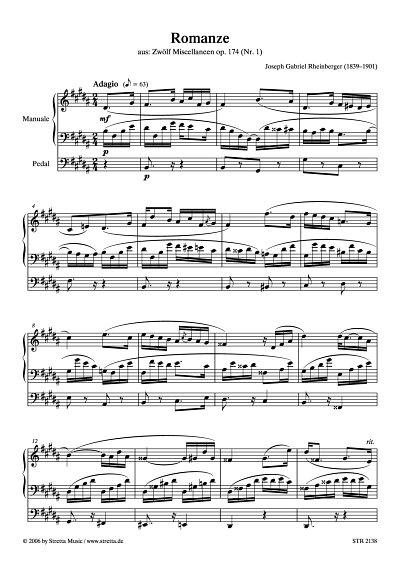 DL: J. Rheinberger: Romanze aus: Zwoelf Miscellaneen op. 174
