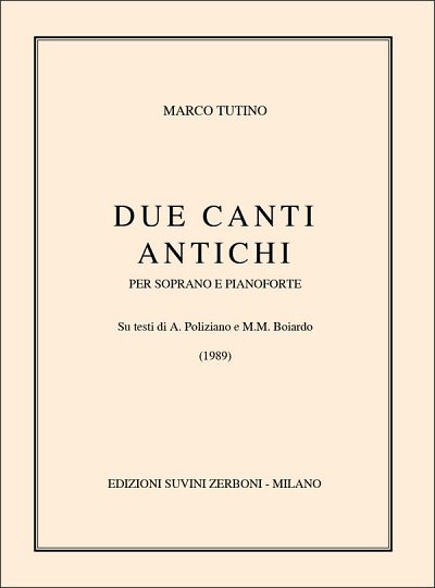 M. Tutino: Due Canti Antichi