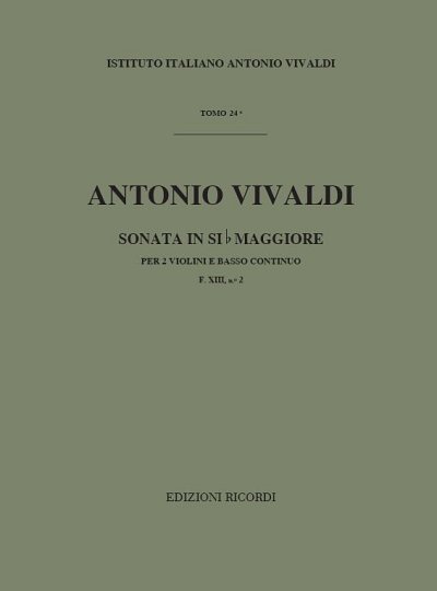 Sonata in Si Bem. Rv 77 per 2 Violini e BC (Part.)