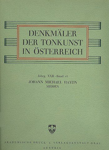 M. Haydn: Missa Sancti Francisci Denkmaeler Der Tonkunst In 
