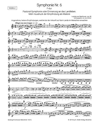 L. v. Beethoven: Symphonie Nr. 6 F-dur op. 68, Sinfo (Vl1)