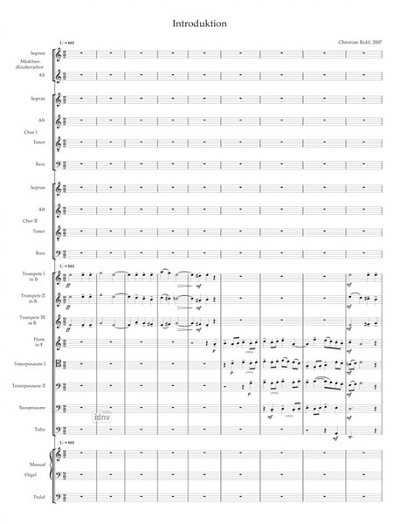 C. Ridil: Der Herr ist mein Hirt für 8stimmigen gem. Chor, 3-4stimmigen Oberchor, Blechbläser und Orgel (2007)