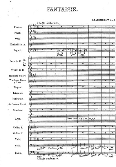 S. Rachmaninow: The Rock op. 7, Sinfo (Part.)