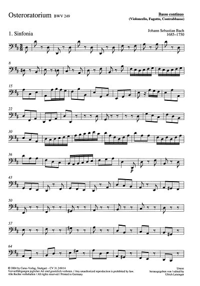 J.S. Bach: Osteroratorium D-Dur BWV 249, 4GesGchOrcBc (Bc)