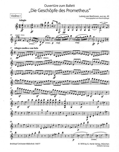 L. v. Beethoven: Die Geschoepfe Des Prometheus Op 43 Ouvertu