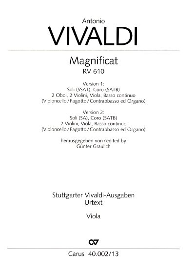 A. Vivaldi: Magnificat RV 610, 4GesGchOrcBc (Vla)