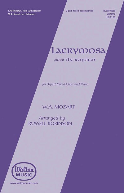 W.A. Mozart: Lacrymosa (from Requiem), Ch3Klav (Chpa)