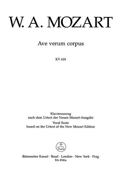 W.A. Mozart: Ave verum corpus KV 618, ChKlav (KA)