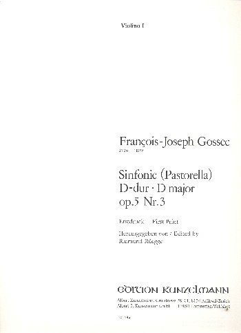 F.-J. Gossec: Sinfonie (Pastorella) D-Dur op. 5/, Kamo (Vl1)