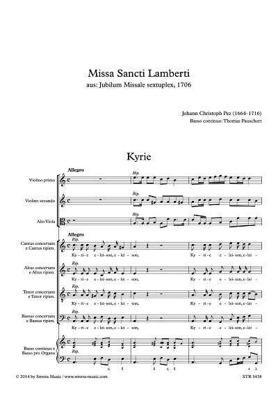DL: J.C. Pez: Missa Sancti Lamberti aus: Jubilum Missale sex