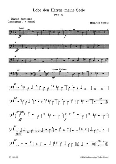 H. Schütz: "Lobe den Herrn, meine Seele" Konzert für vier Solostimmen, zwei vierstimmige Chöre und Basso continuo SWV 39